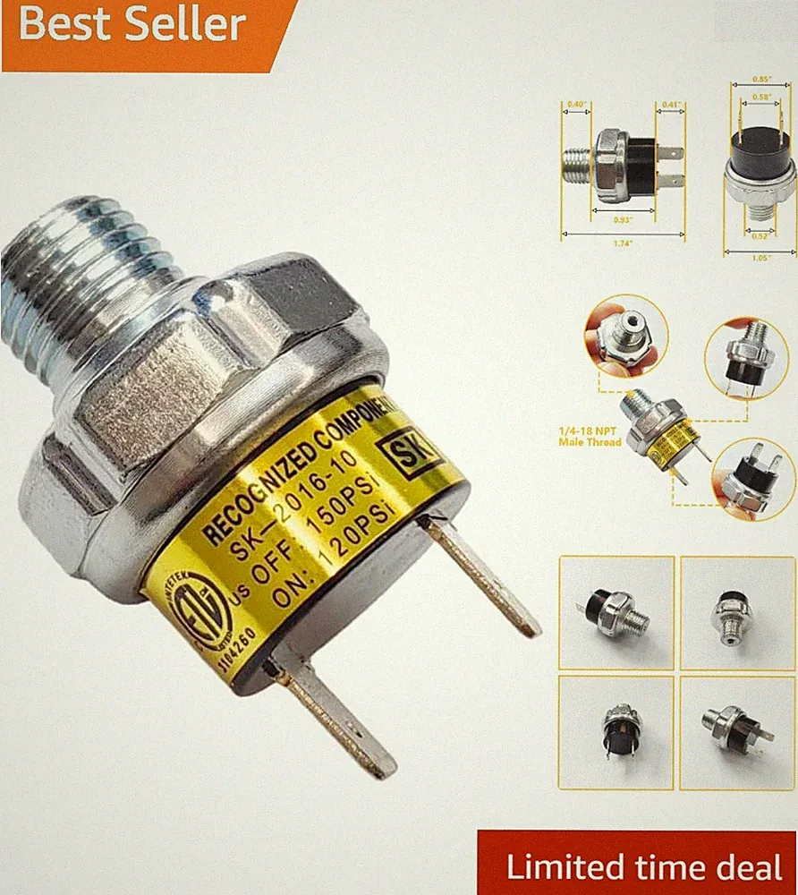 Automatic Air Compressor Pressure Switch 120-150 PSI - Versatile Compatibility