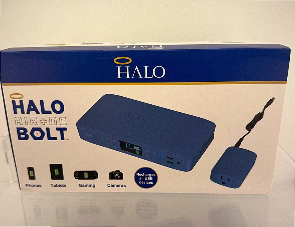 HALO Bolt AIR+AC Inverter Portable Jump Starter Air Compressor Green Blue NEW