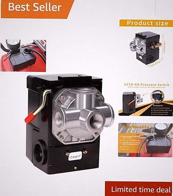 Reliable Air Compressor Pressure Control Switch LF10-4H, 120V & Unloader Valve