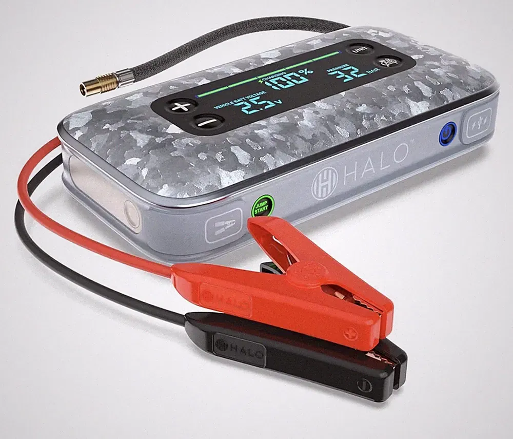 🔥SALE HALO BOLT AIR+ 1750 PORTABLE JUMP STARTER AIR COMPRESSOR SILVER GRAY CAMO