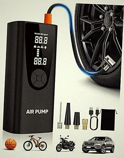 Upgrade Tire Inflator Portable Air Compressor-180PSI Air Pump for Car Black